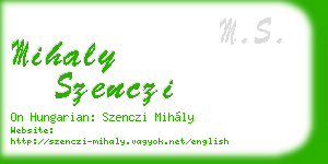 mihaly szenczi business card